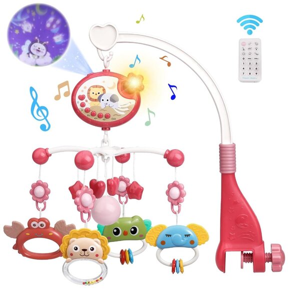 Baby Crib Mobile with Music and Lights,360°Rotation Remote Control (SUPER DEAL) - Picture 1 of 6